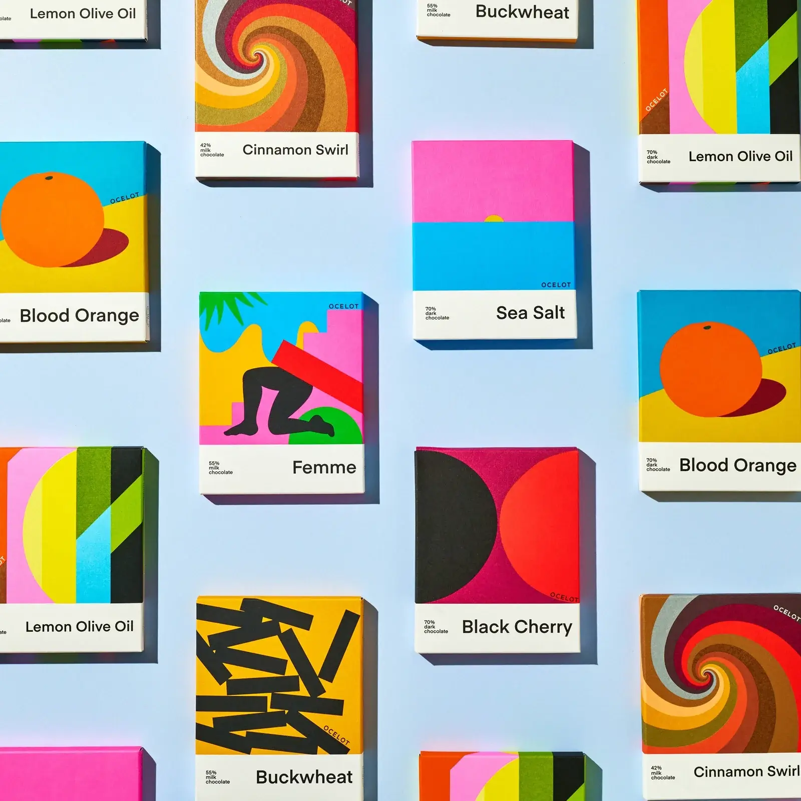 Bold design for chocolate packaging by Ocelot Chocolate