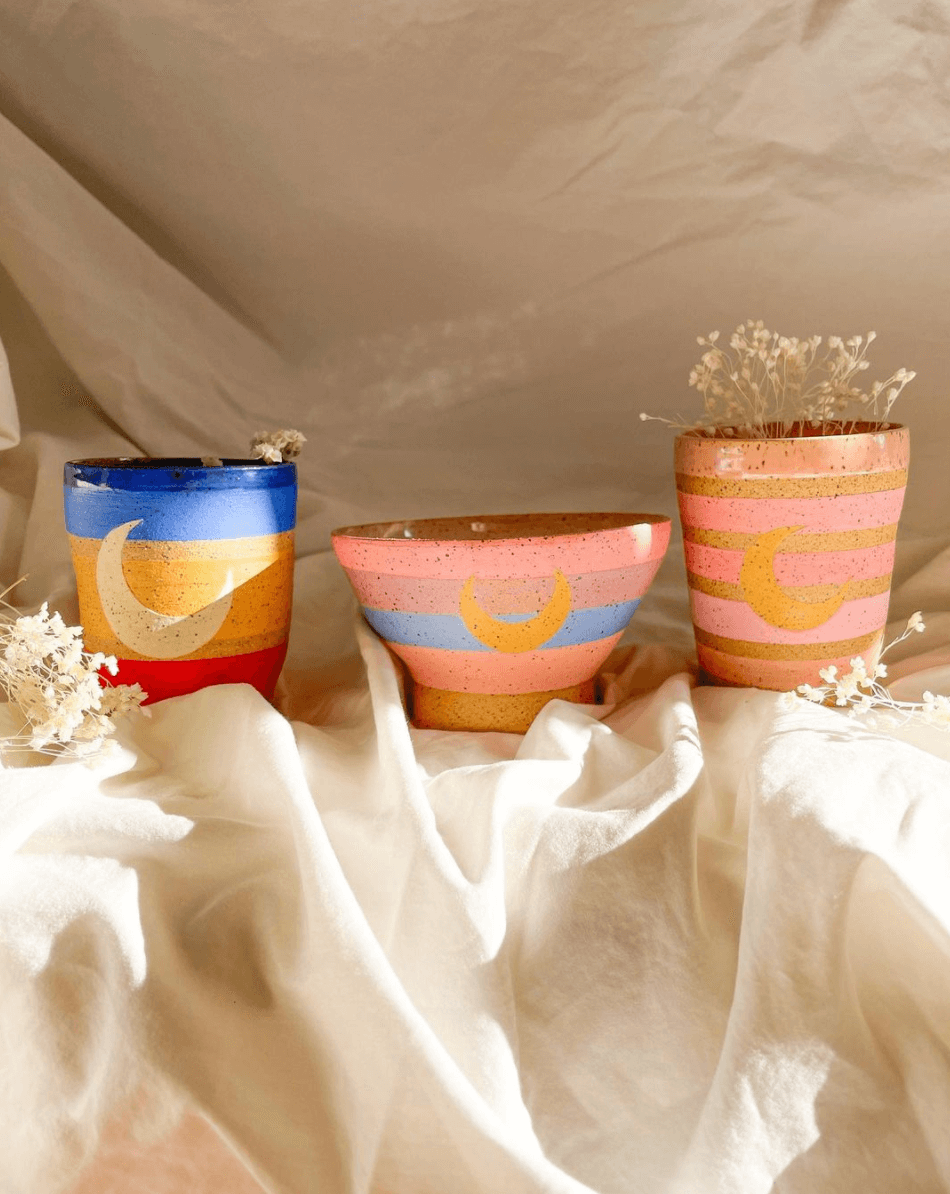 Enamored with these beautiful celestial vessels by @justamomentshop, in sunset hues.
