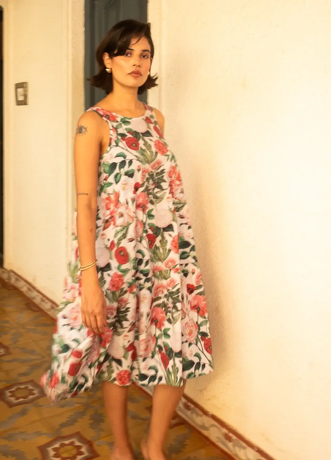 poppy floral sustainable dress by nonasties