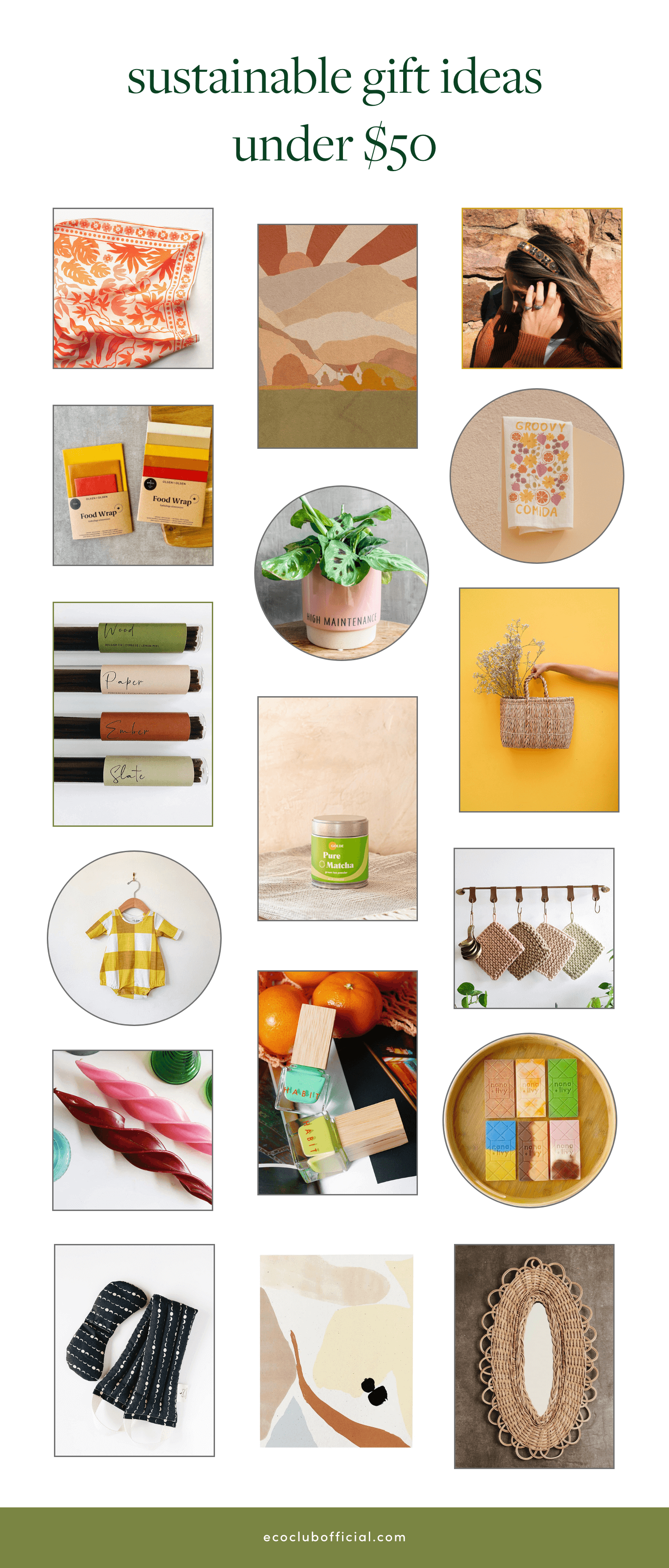 Affordable Sustainable Gift Ideas Under $50 via Eco Club Official
