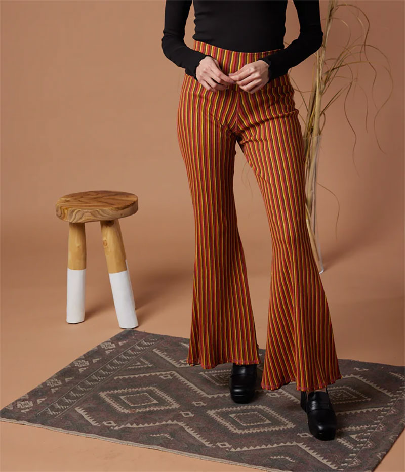 Striped flare pants from Known Supply - ethical alternatives to Urban Outfitters
