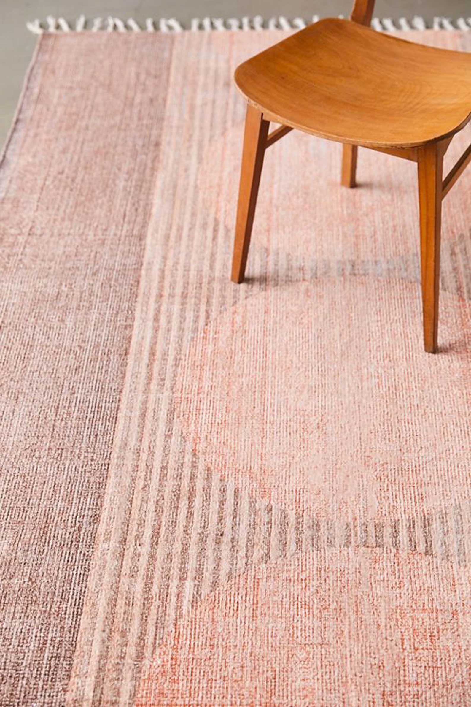 Pink cotton woven rug from IndianHomeTextiles