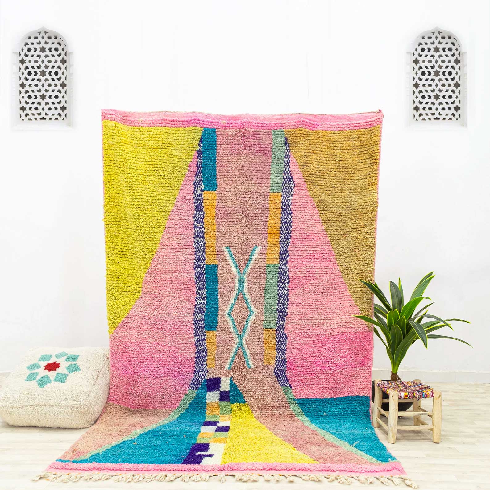 pink + green moroccan etsy rugs
