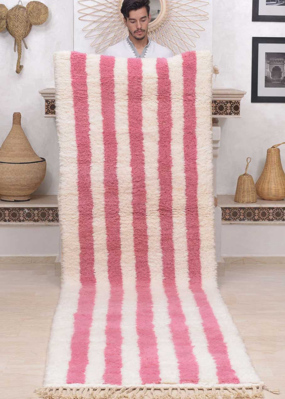 best etsy rugs - striped pink boho runner from berberology