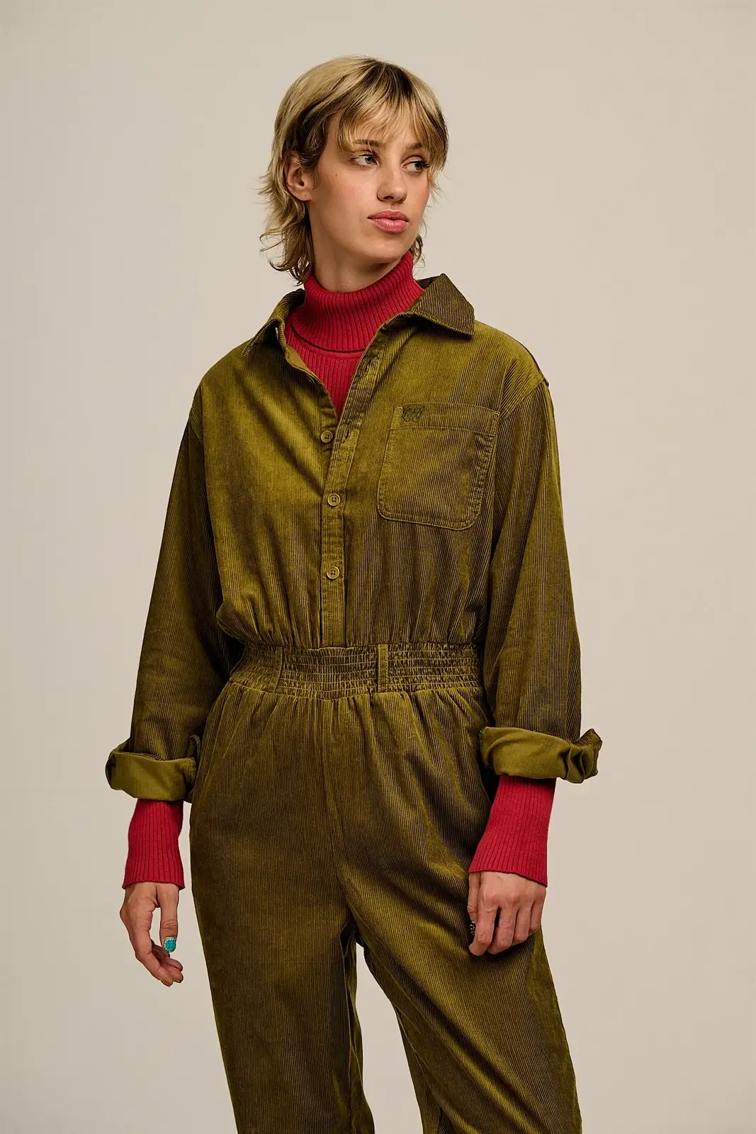 Lucky & Yak Green Fall Jumpsuit cord