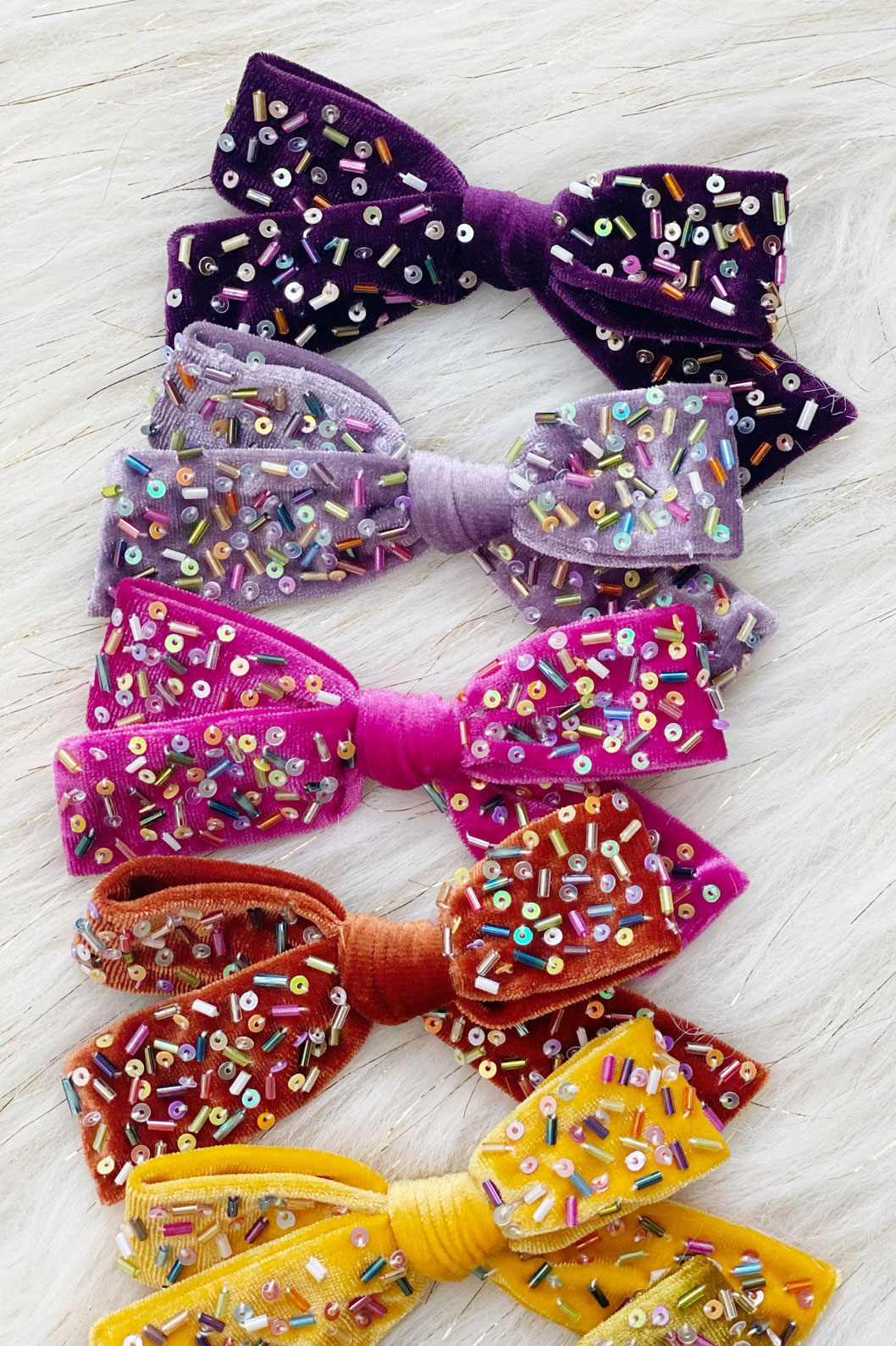 Etsy gifts Embroidery velvet bows/colorful velvet bows/sequins beads embroidery PartywithAva