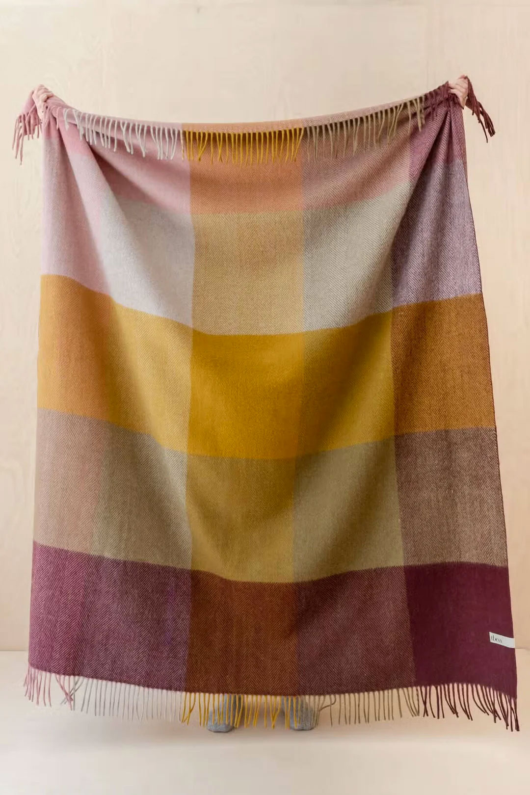 tbco recycled wool blanket in fall colors from wallflower