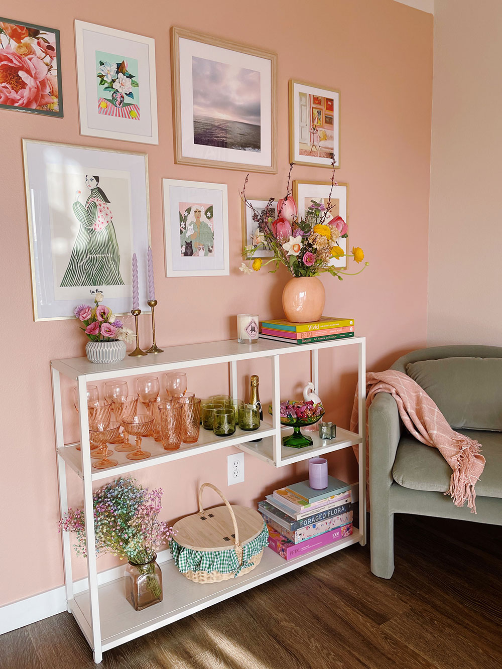 Clare paint 'Meet Cute' with console table and gallery wall ideas