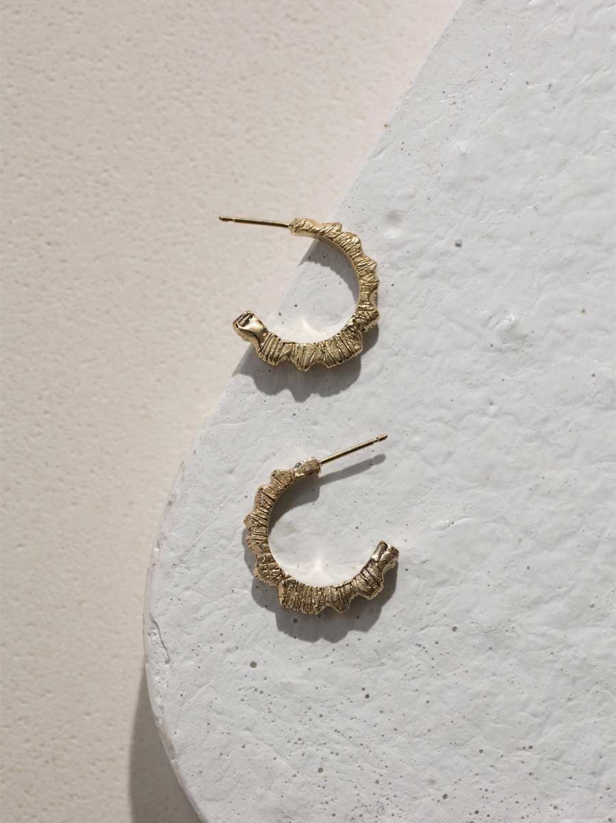 Minimalist cuff earrings by Keyna sustainable fine jewelry
