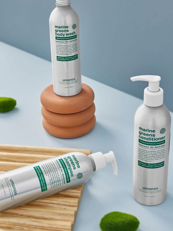 Shampoo and conditioner with plant-based ingredients and zero waste design