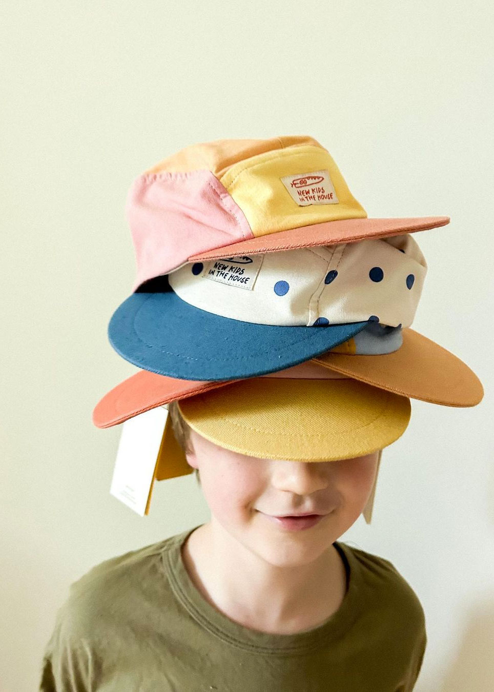 new kids in the house hats - Truly sustainable caps upcycled from pre-owned bed linen handmade in Nuremberg, Germany.