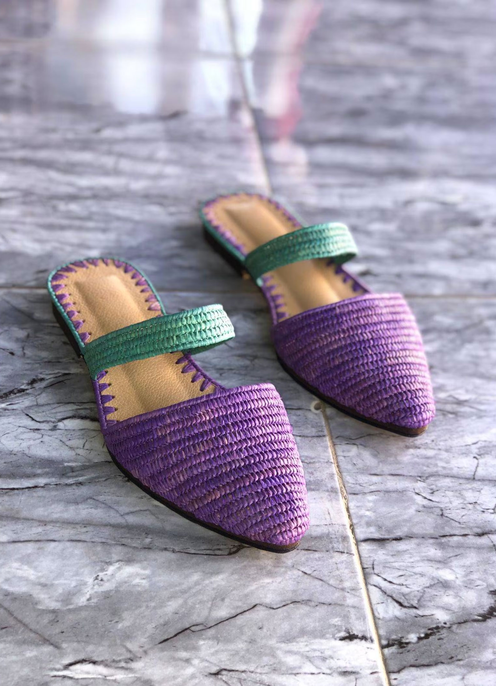 chokranmaroc raffia mules