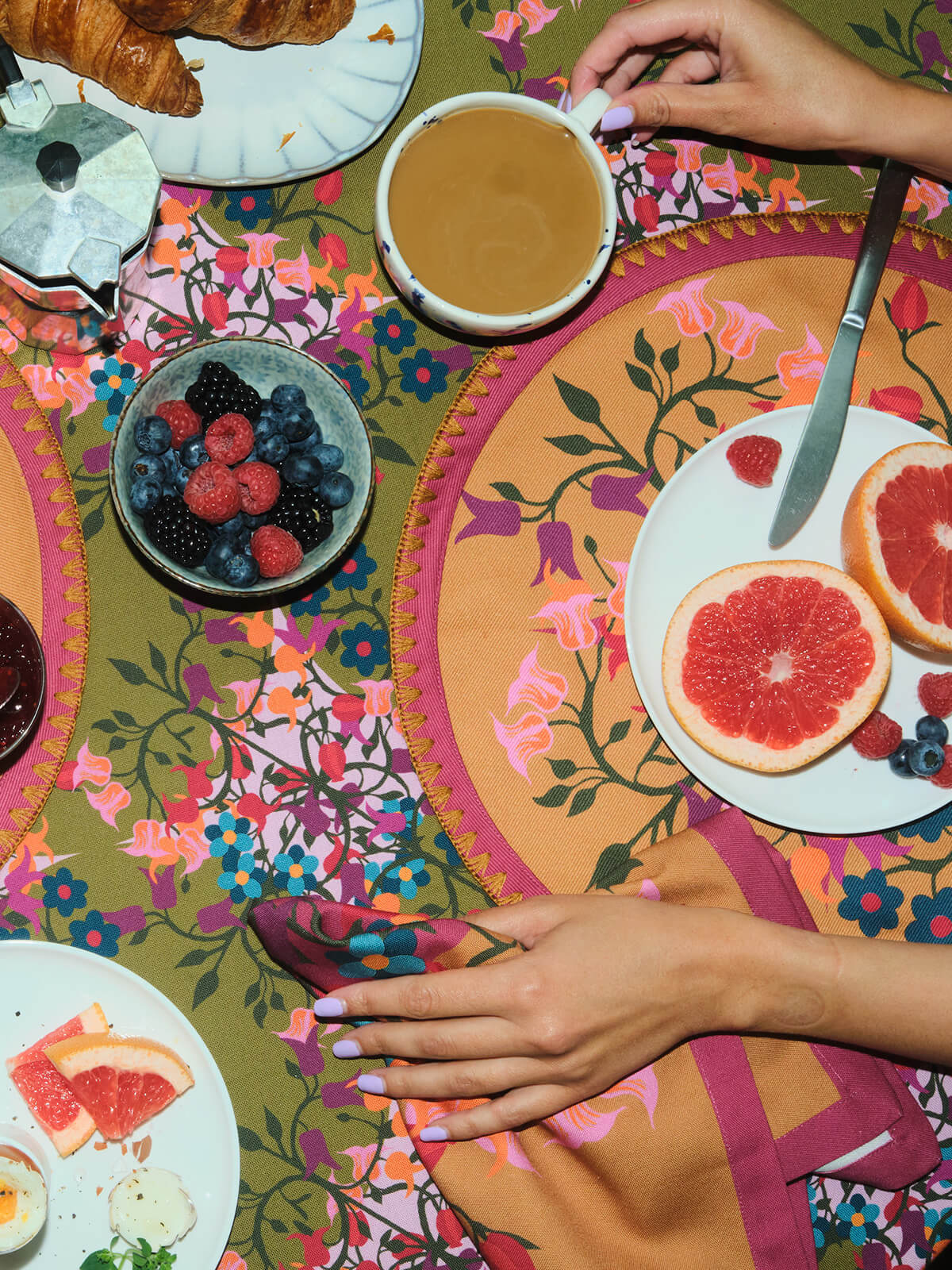 Sophie Williamson Design Blumenliebe luxury table linens - conscious maximalist decor in eco club sustainable directory