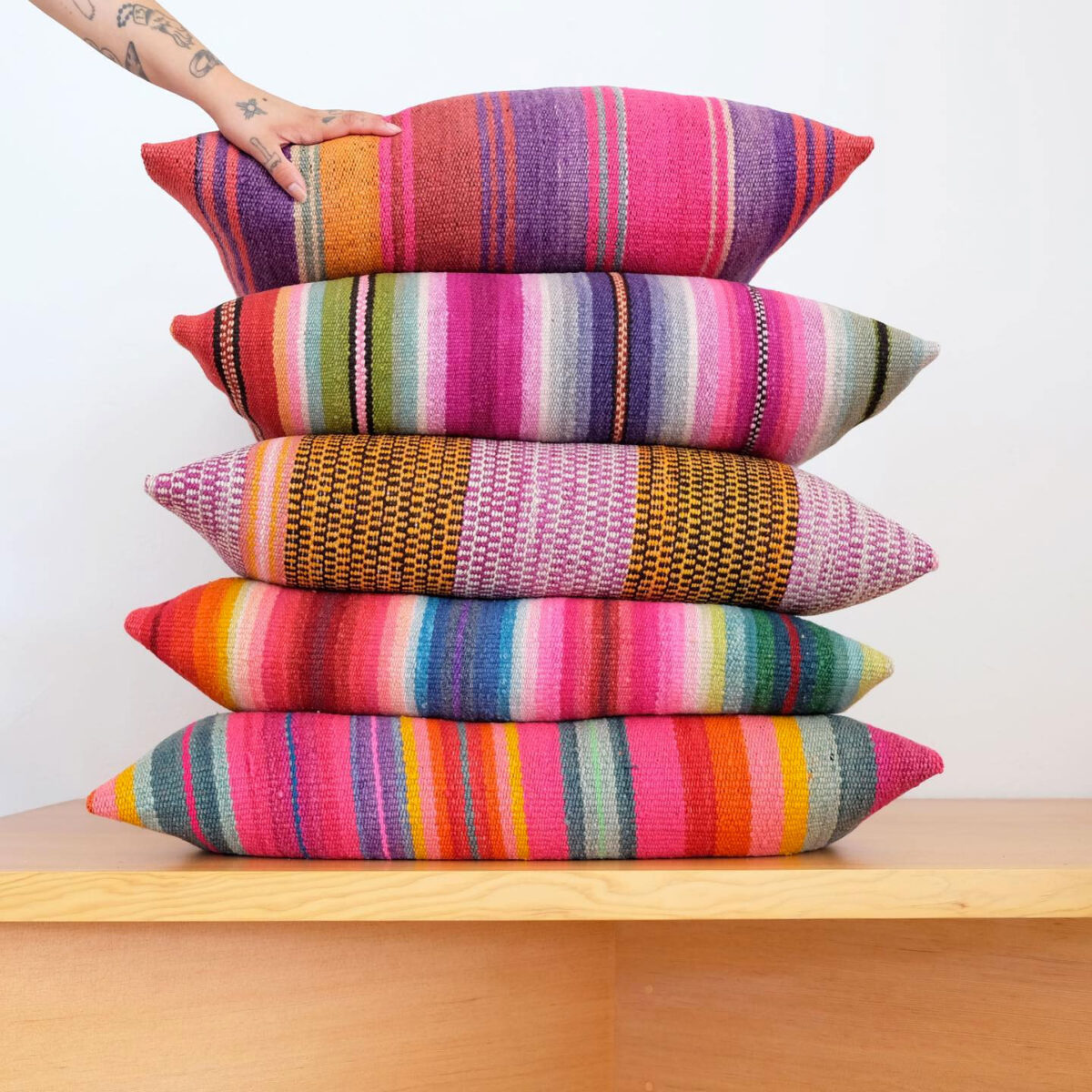 Striped pillows from Garza Marfa