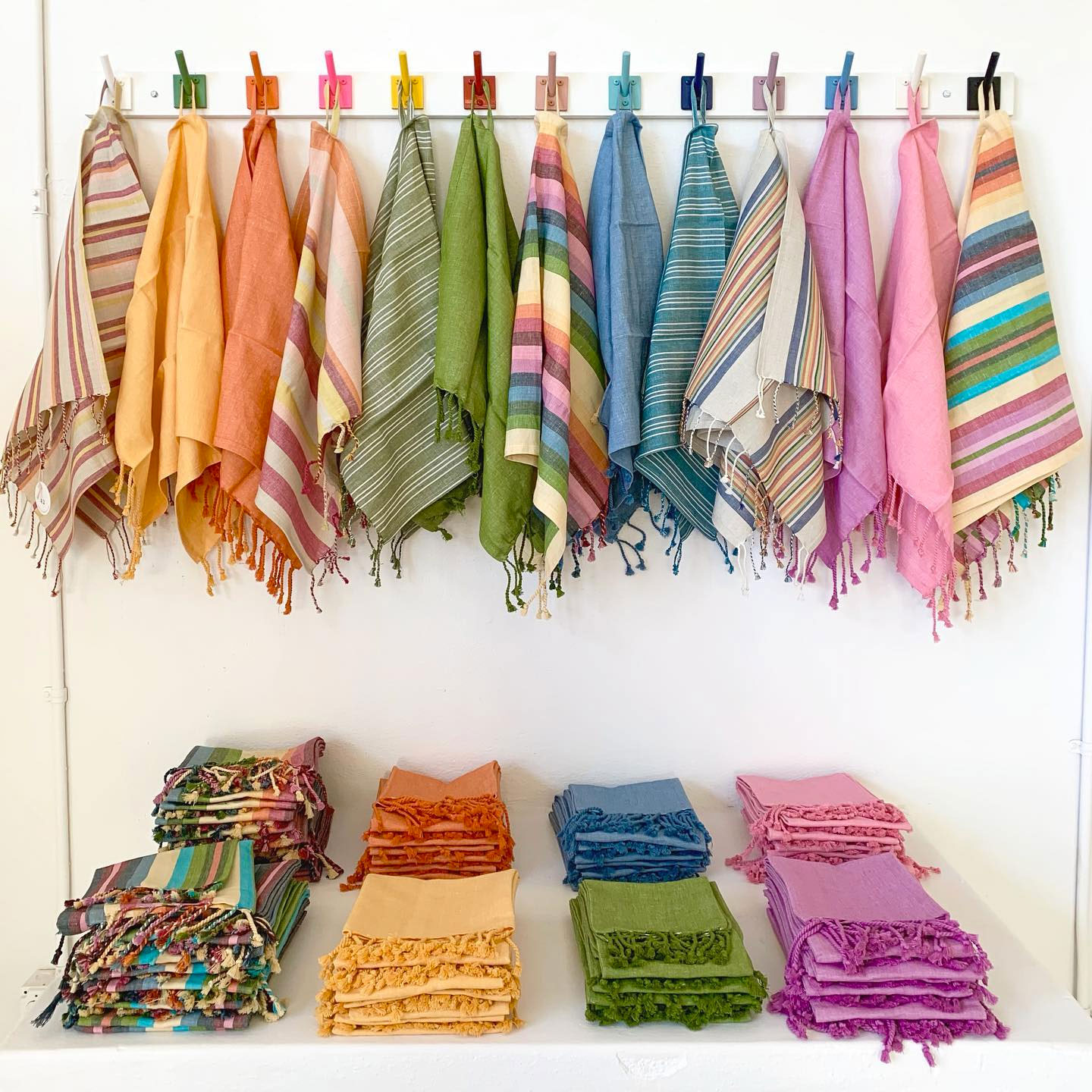 Colorful striped linens from Garza Marfa