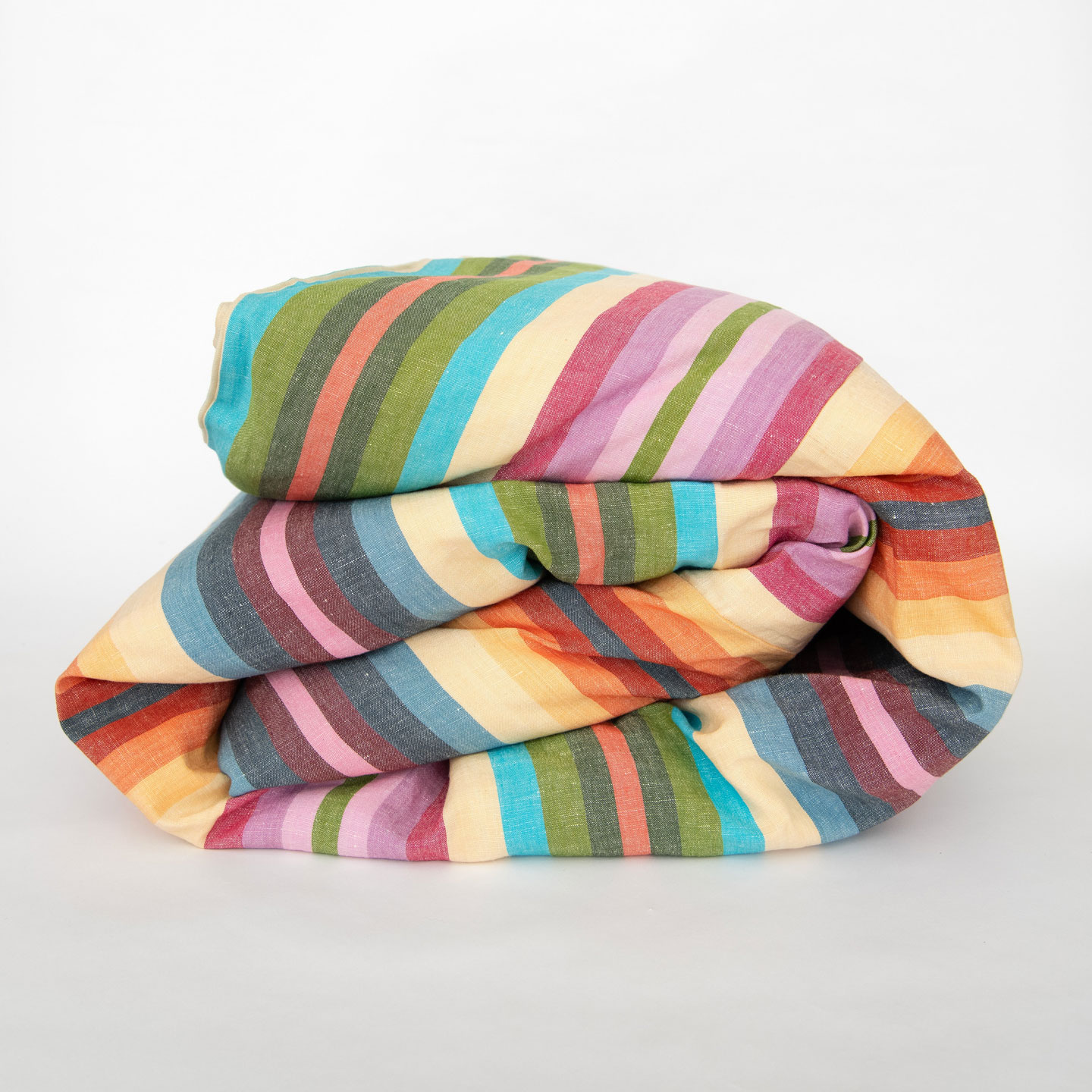 colorful striped linen blanket from Garza Marfa