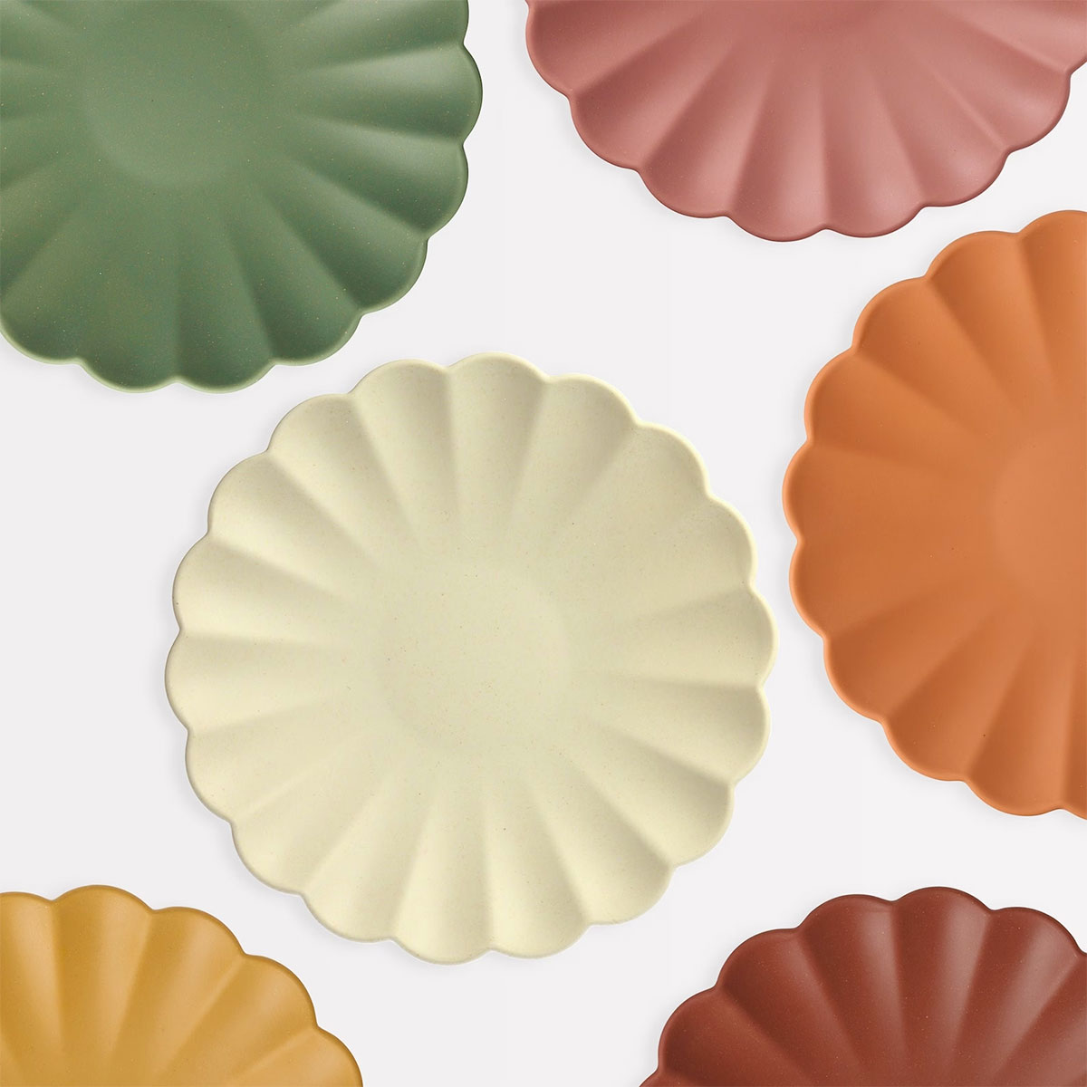 colorful compostable party plates