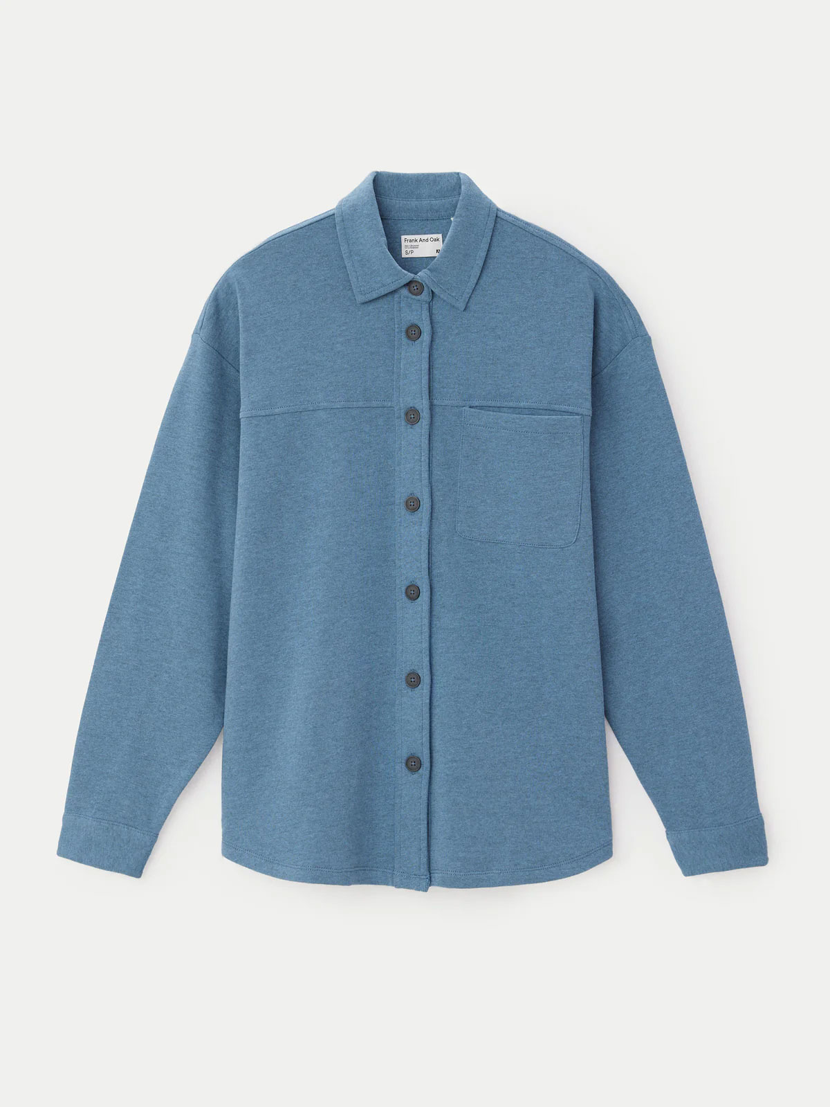 Blue frank + oak french terry womens shirt jacket