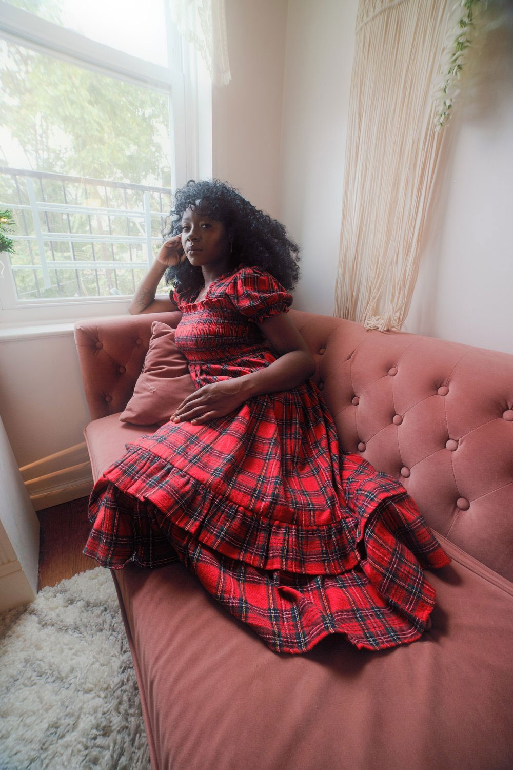 red tartan plaid holiday dress