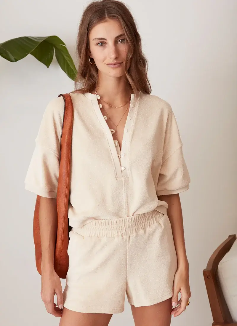 short jumpsuit from sustainable fashion brand grey state apparel