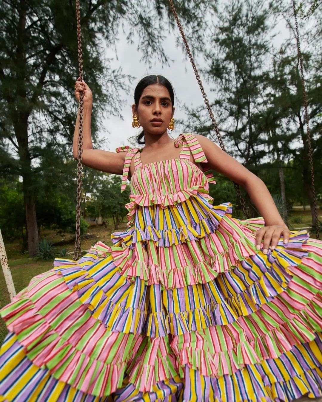 colorful ruffle dress by ikkivi