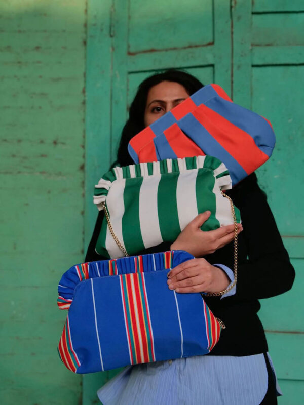 colorful striped purses by casa amarosa