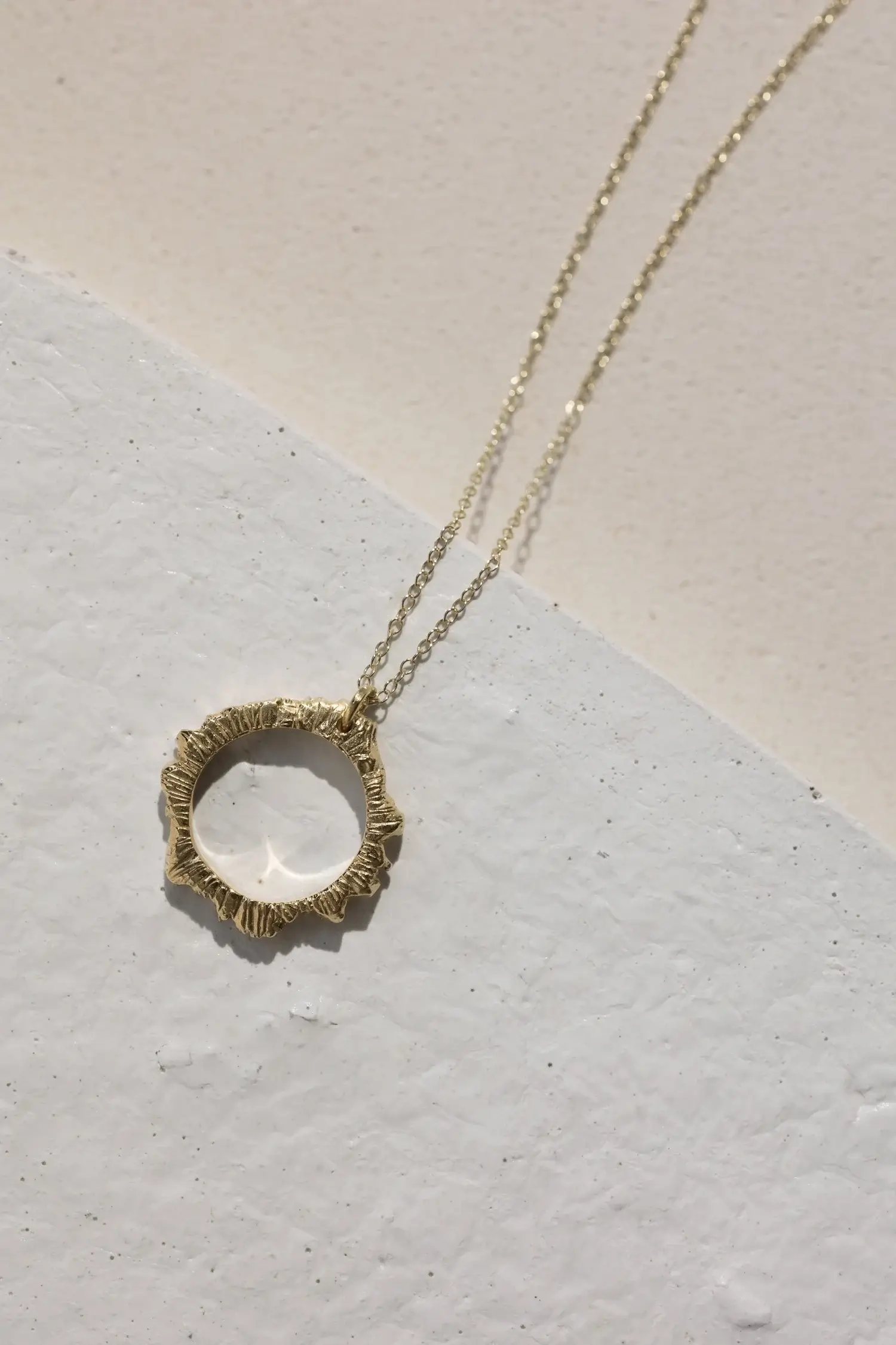 minimalist necklace by recycled jewelry brand keyna