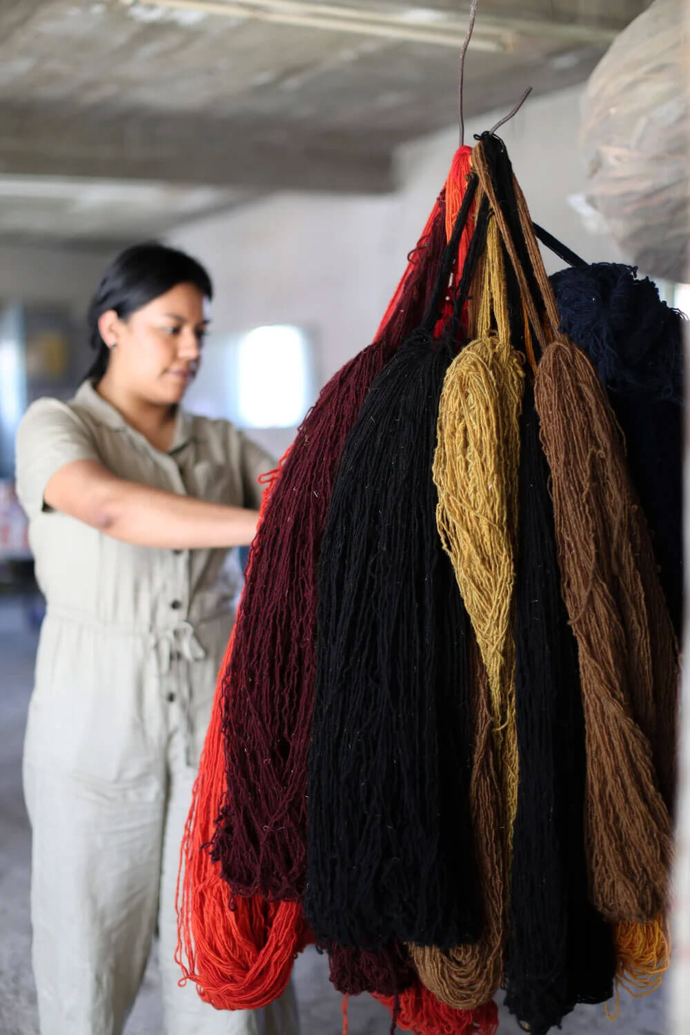 yarn before being woven into Matiz rug