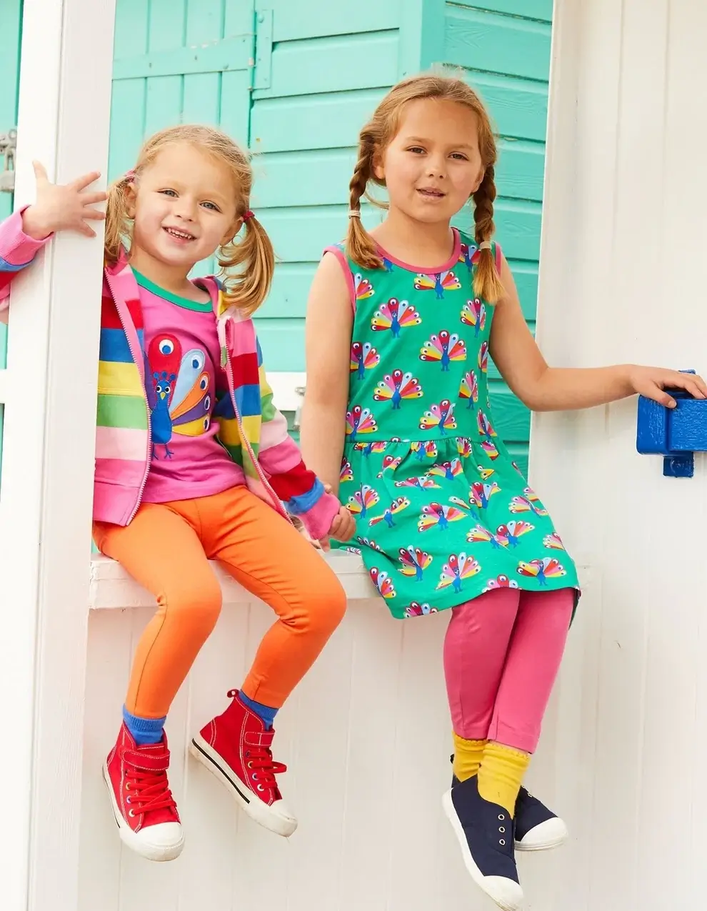 girls wearing colorful organic cotton kids clothes by toby tiger
