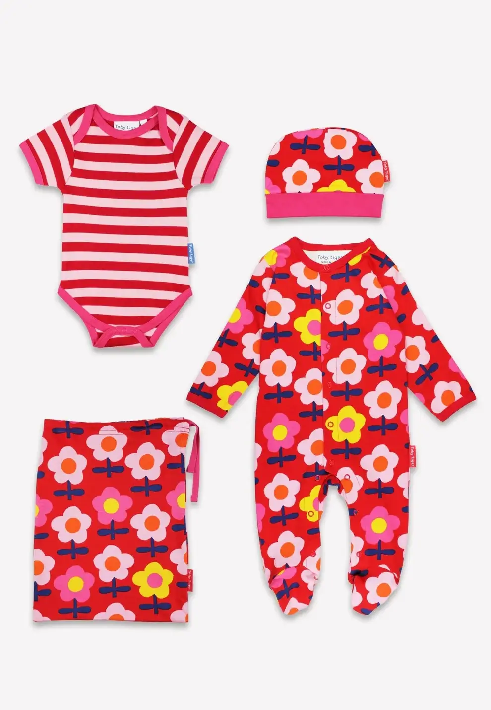 floral print organic cotton baby clothes by toby tiger
