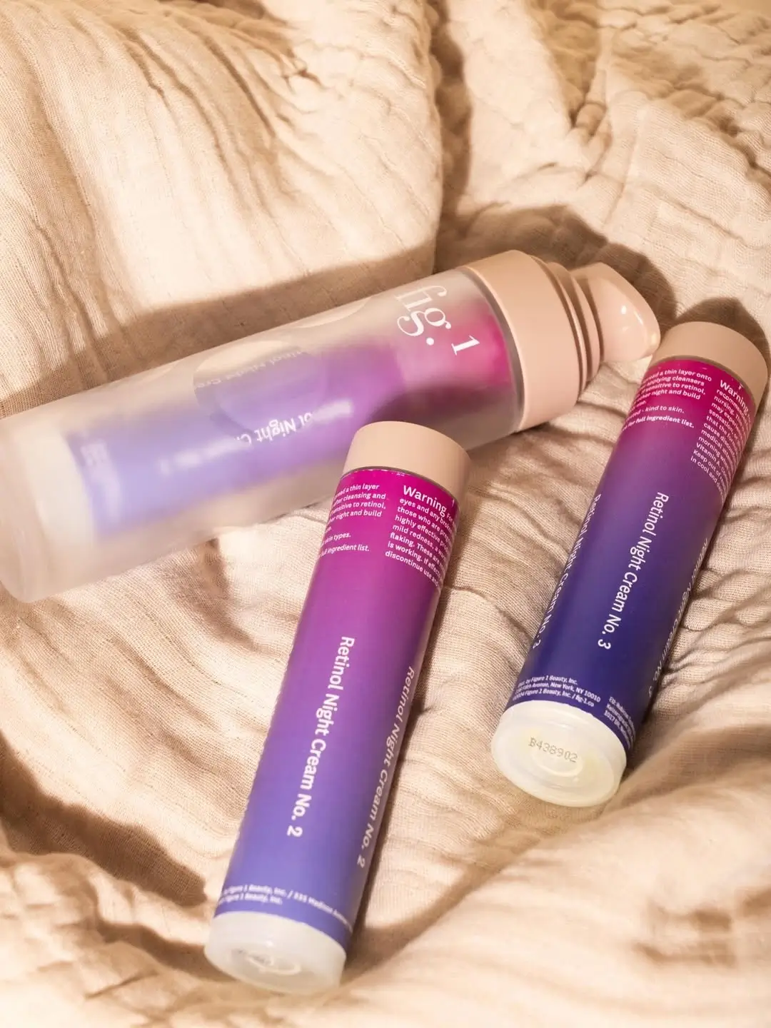 Bottles from Fig1 retinol skincare brand