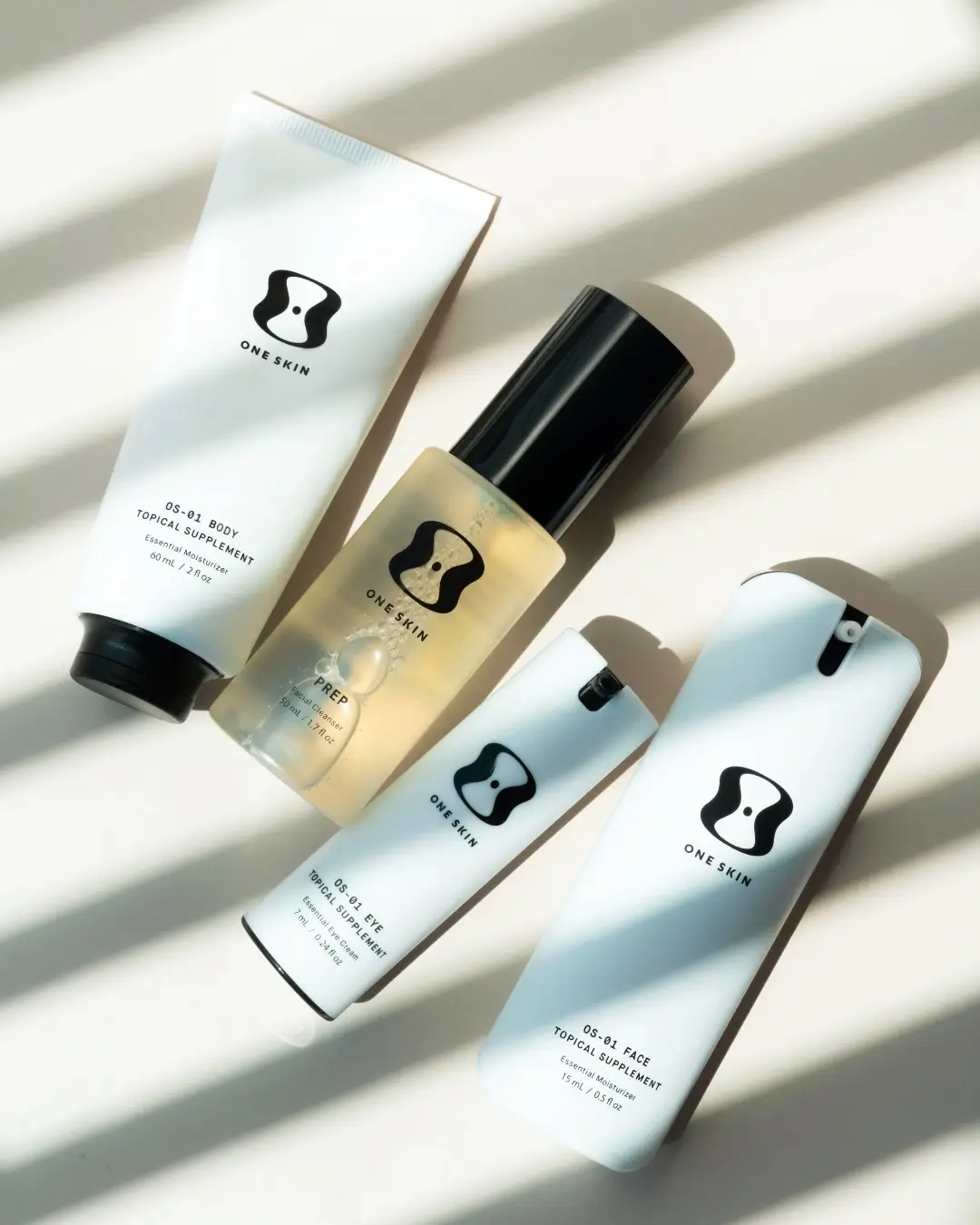 OneSkin refillable skincare products