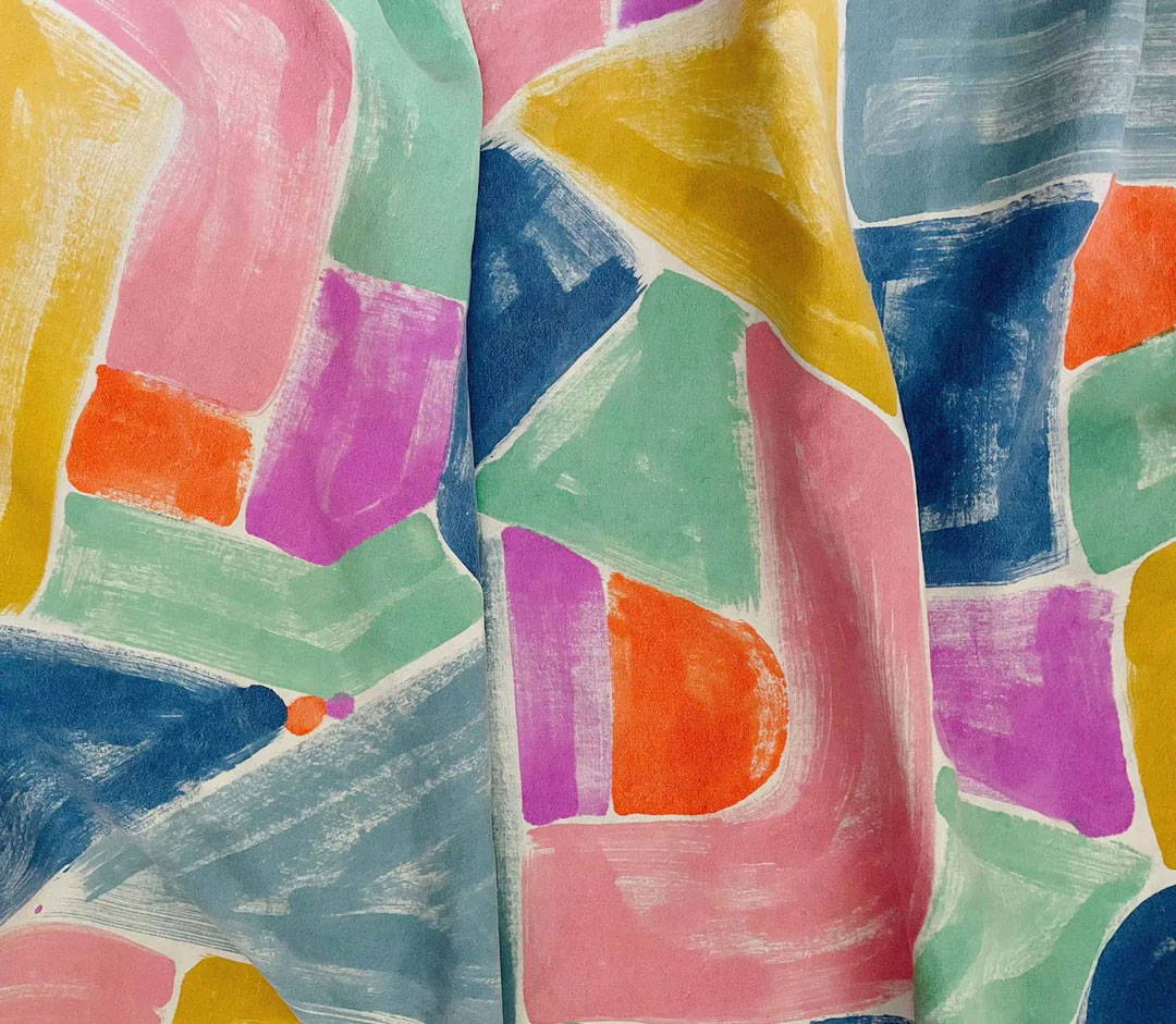 colorful geometric painted fabric