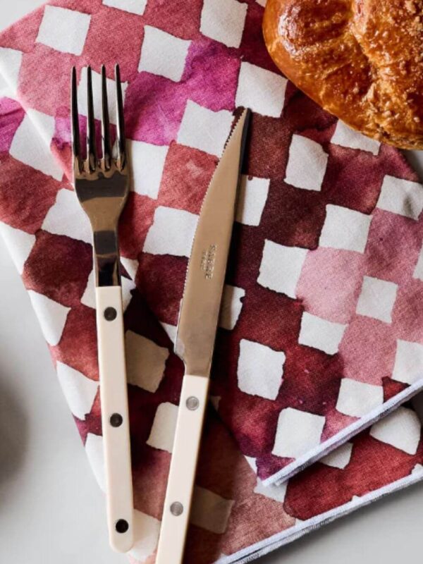 Set of 4 colorful ombre diamond print napkins by Goldie Home