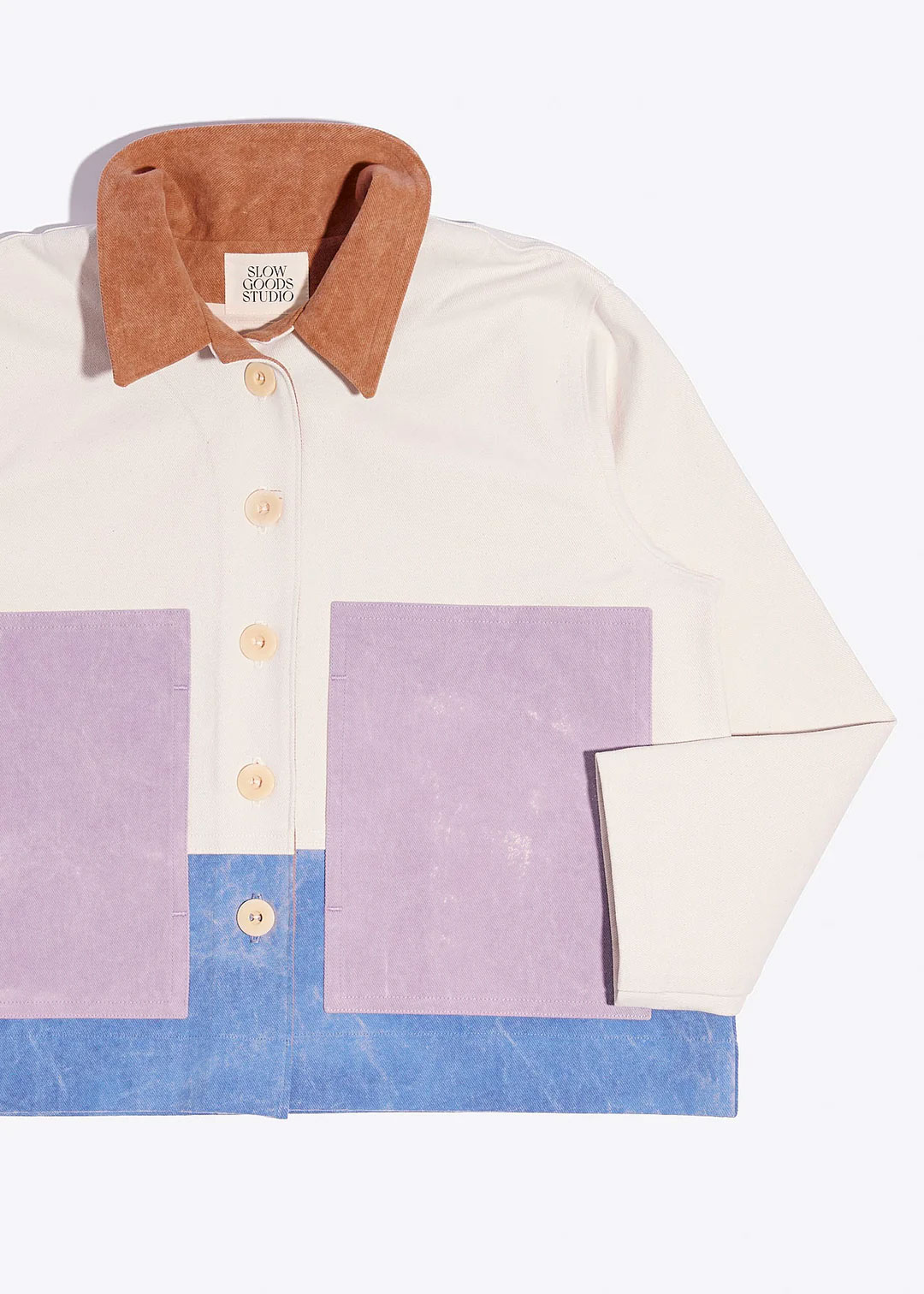 Handmade colorblock jacket by Slow Goods Studio