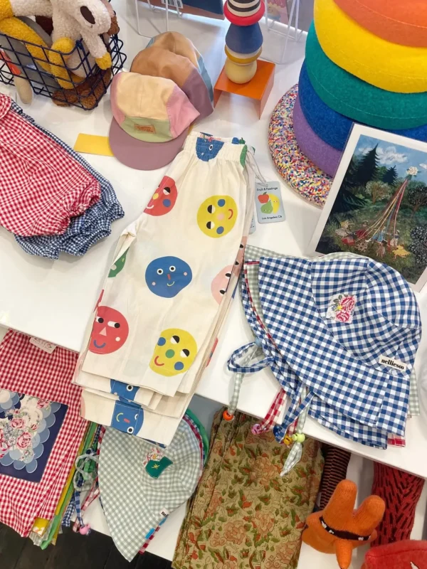 Colorful childrens clothes and toys from Thistle & Poppy Seattle WA