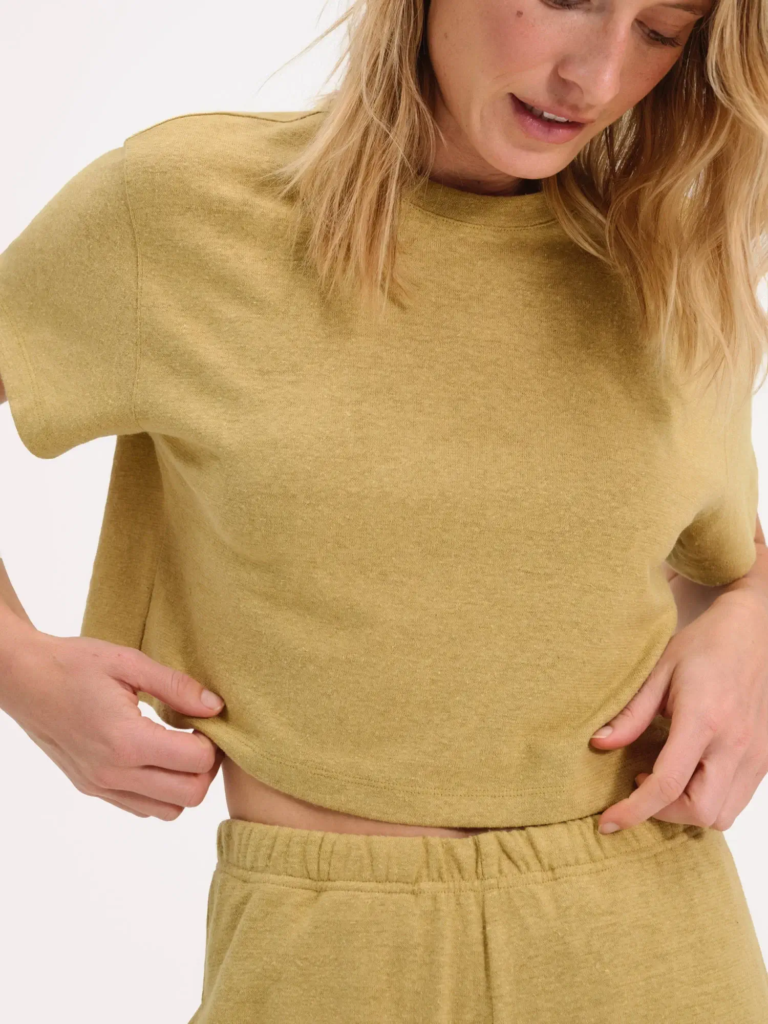Regenerative Hemp organic boxy crop tee from MATE
