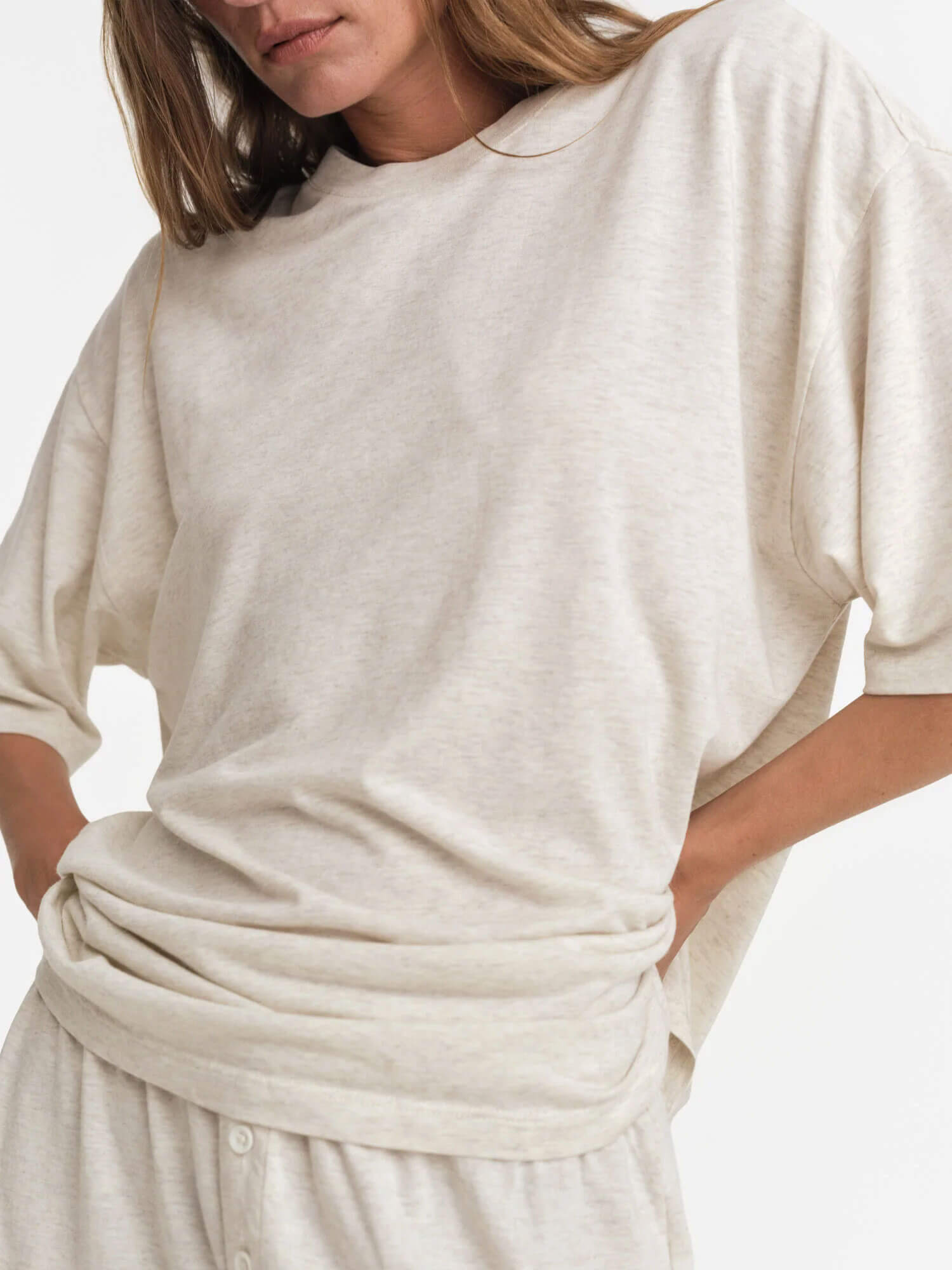womens oversized t shirts from MATE in cream and white