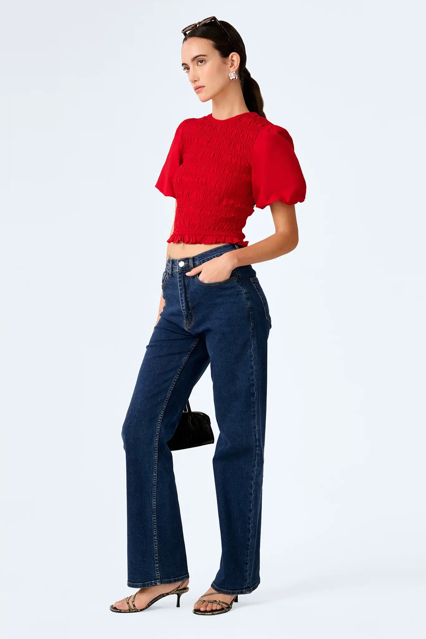 red smoked top by OMNES - sustainable alternatives to everlane
