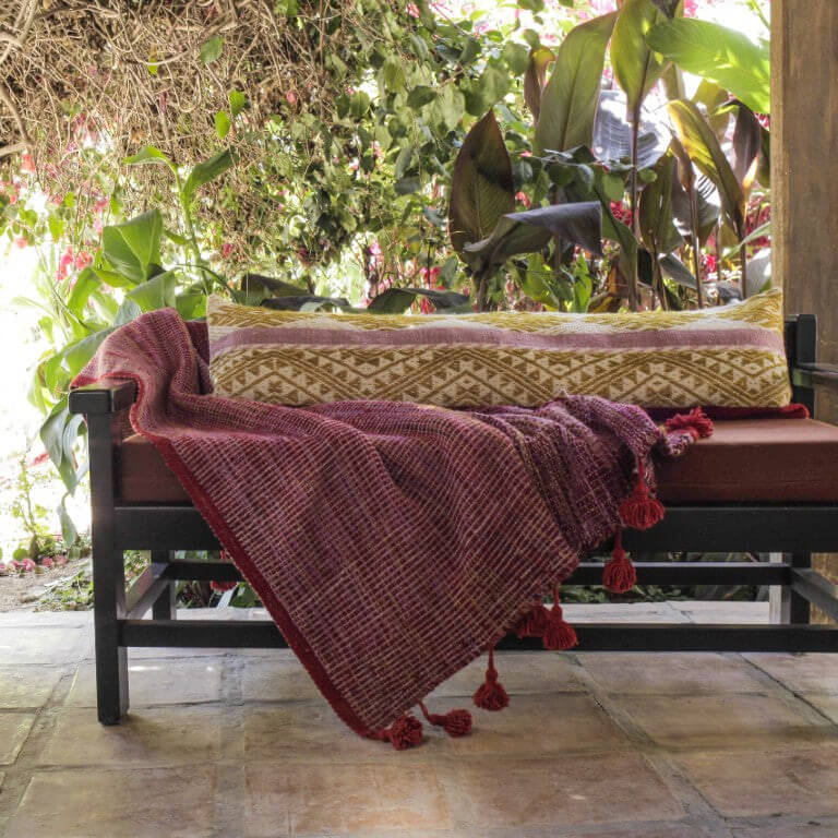 Woven lumbar throw pillow - shop fair trade gifts by Awamaki