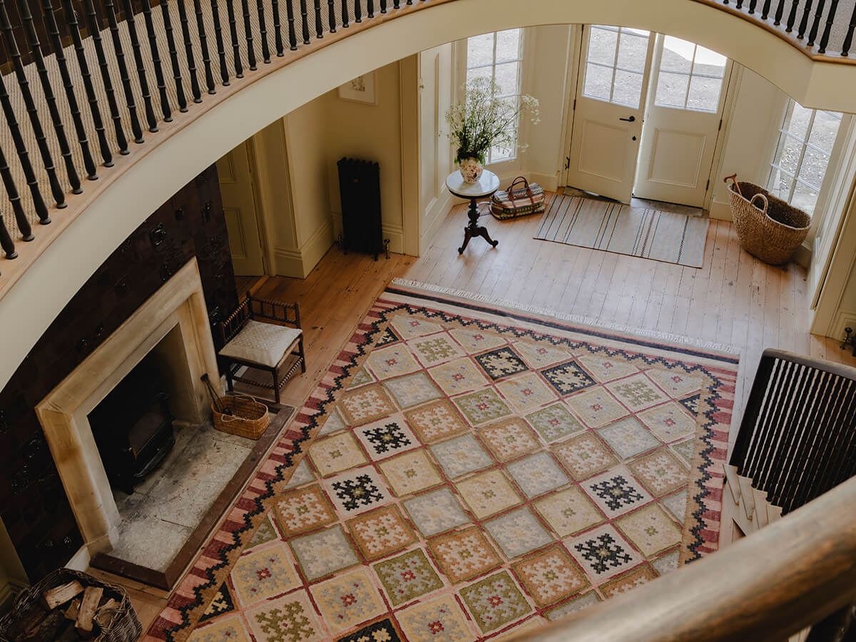 Colorful ethically made eco friendly rug by Weaver Green