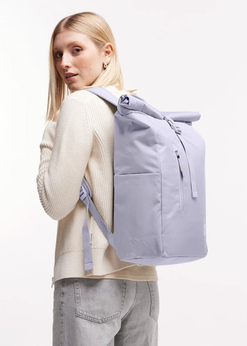 Lilac sustainable recycled backpacks by Got Bag