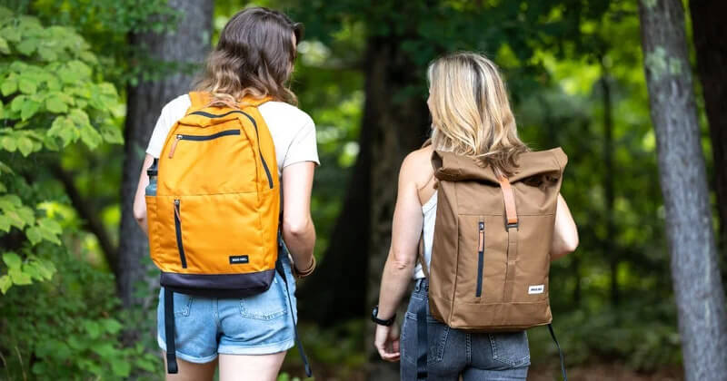 womens recycled plastic backpacks from Made Free social enterprise