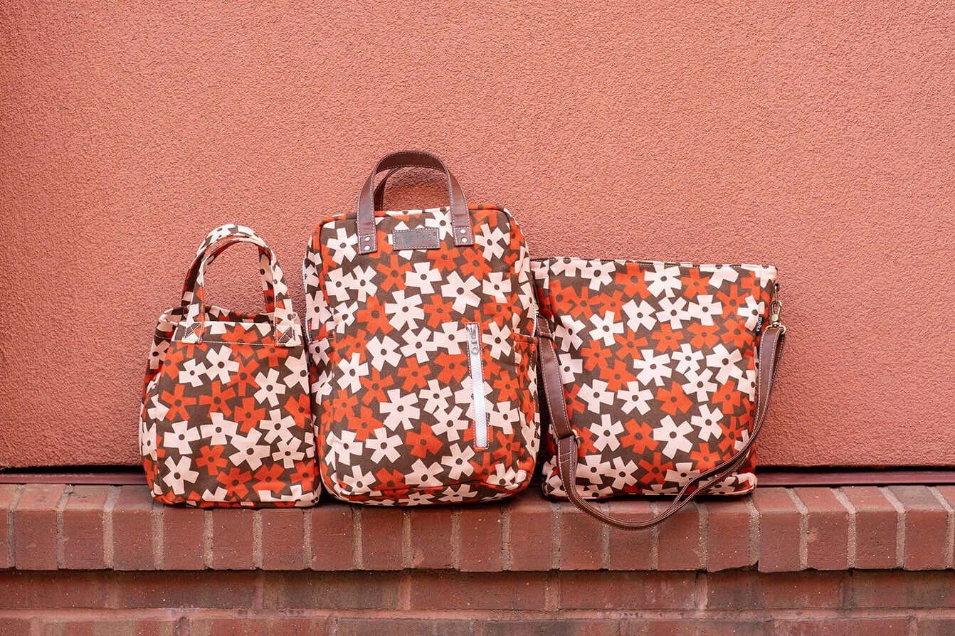 Maika laptop backpack and floral bags